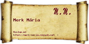 Merk Mária névjegykártya